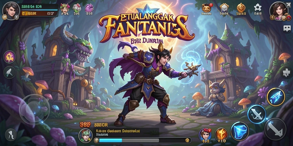 Screenshot 888IDR menampilkan pertarungan seru dan karakter menarik.
