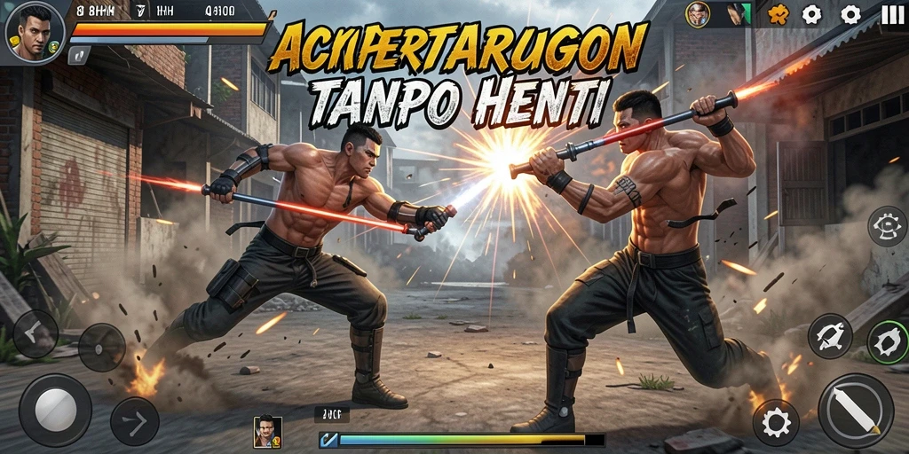 Tampilan seru dari gameplay bertarung di 8HHH.