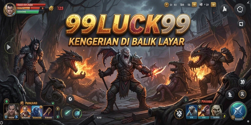 Tampilan gameplay 99LUCK99 dengan suasana menyeramkan dan penuh ketegangan.