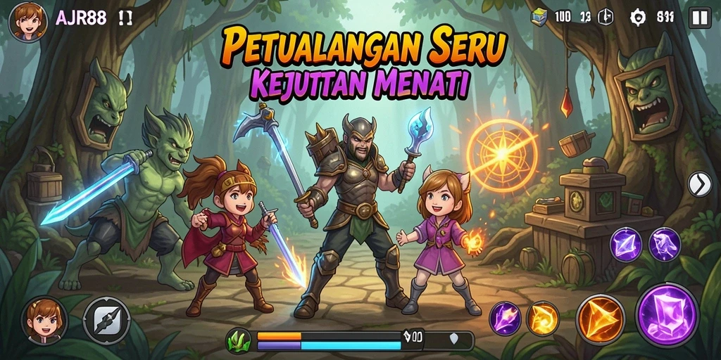 Gameplay seru AJR88 dengan petualangan penuh warna.