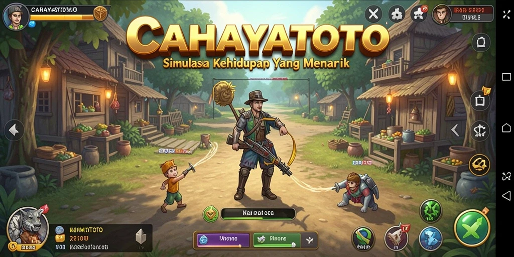 Tangkapan layar gameplay CAHAYATOTO yang menunjukkan interaksi karakter.