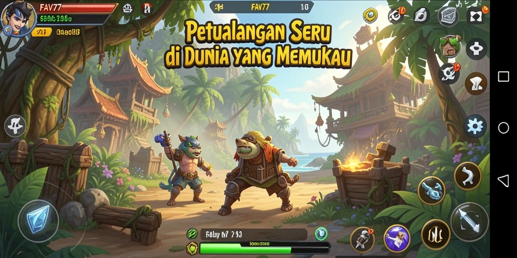 Tampilkan gameplay petualangan seru dalam FAV77.