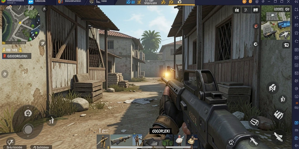 Gameplay seru GOGOREJEKI dengan aksi tembak-menembak yang intens.