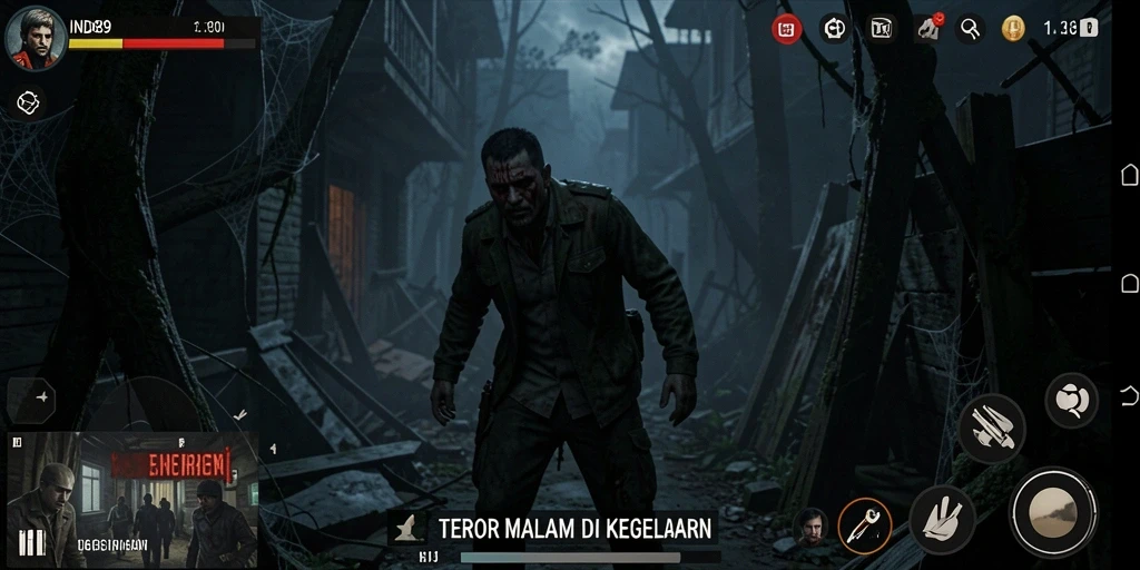 Gameplay menegangkan dalam suasana gelap dan misterius.