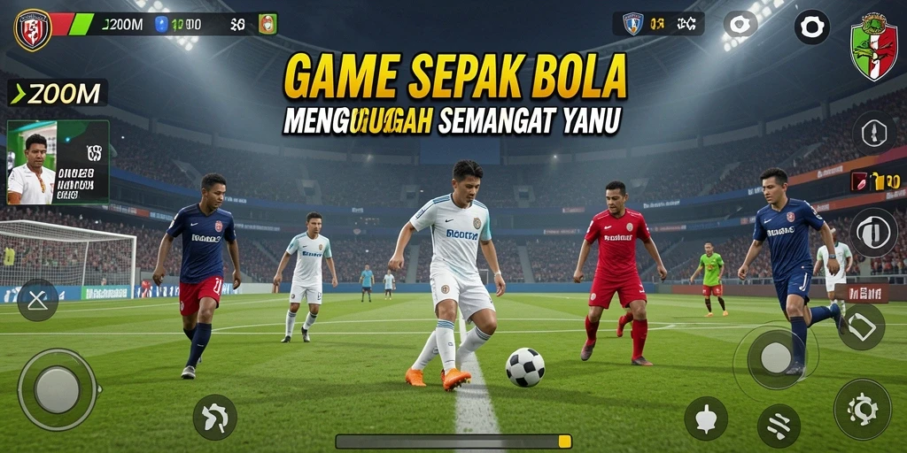 Gameplay J200M yang mendebarkan dalam aksi sepak bola.