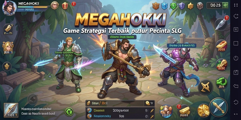 Screenshot tampilan gameplay MEGAHOKI dengan aksi pertempuran seru.