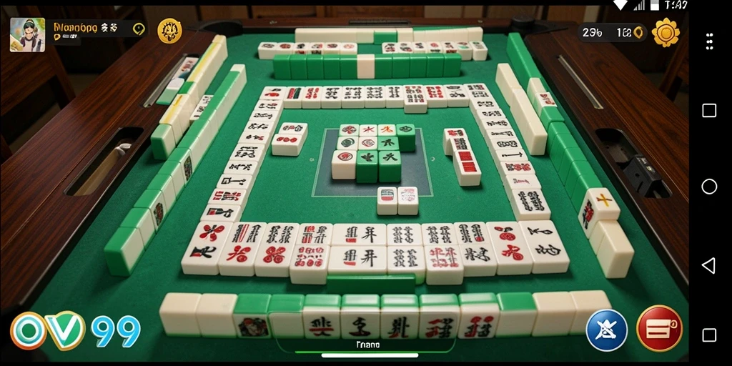 Screenshot gameplay OVO99 menampilkan tantangan seru dalam Mahjong.