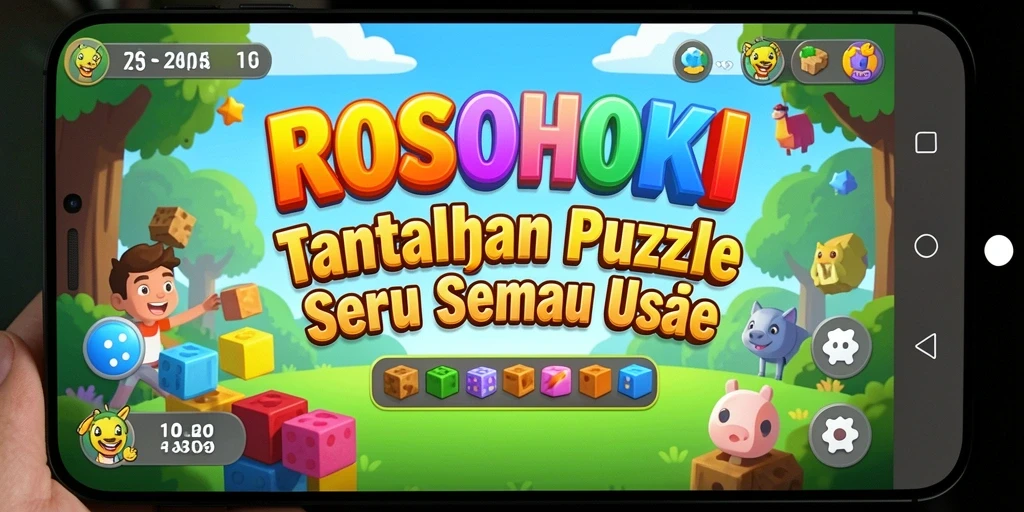 Tampilan gameplay menantang dan warna-warni dari ROSOHOKI.