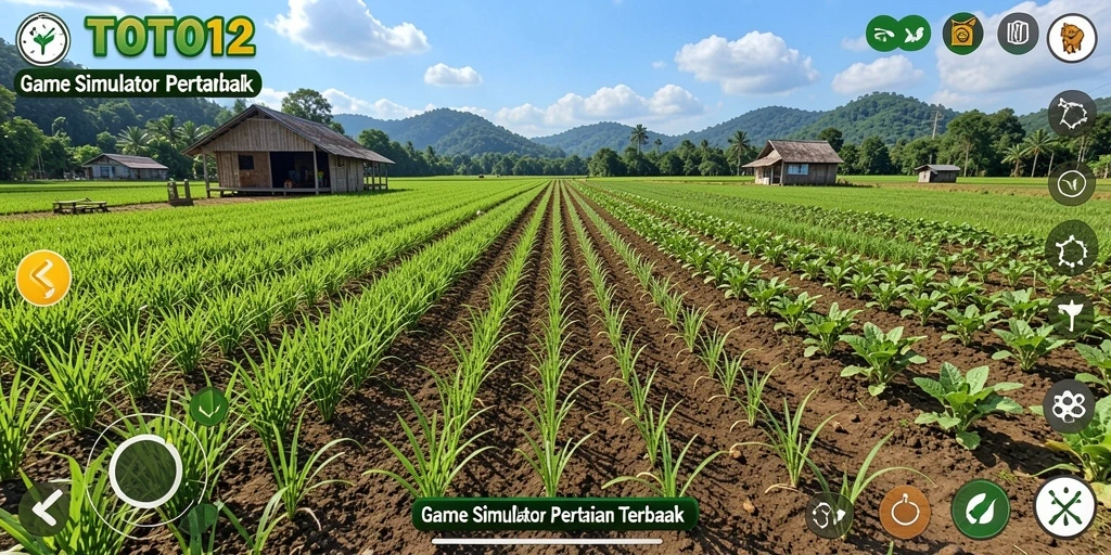 Screenshot utama menampilkan gameplay bertani yang seru di TOTO12.