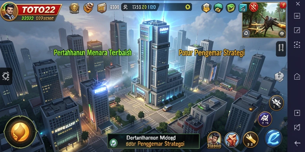Tampilan gameplay seru dengan strategi pertahanan menara yang mendebarkan.