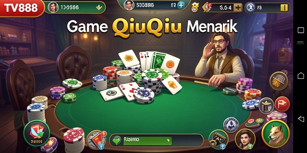 Tampilan gameplay seru dari TV888 dalam turnamen QiuQiu.